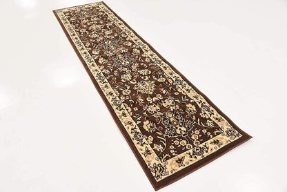 Unique Loom Sialk Hill Collection Area Rug - Washington (2' 2" x 8' 2" Runner Brown/Black)