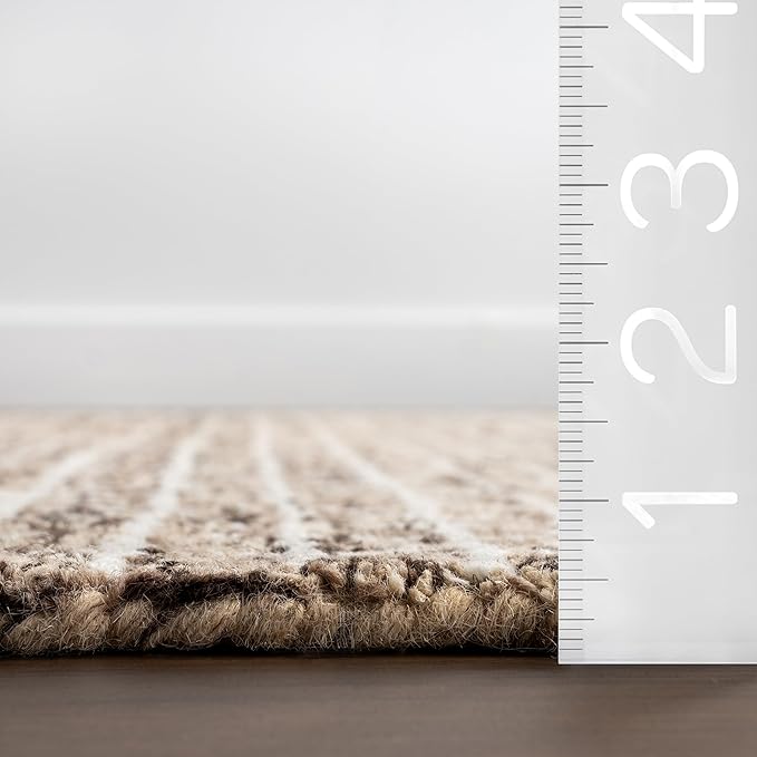 Rugs USA Melrose Handmade, Brown/Ivory, 3' x 5', Wool & Cotton, Soft and Cozy, High Traffic, Stain Resistant, Easy Clean, Durable Area Rug for Bedroom, Living Room, Dining Space, Den, Foyer, Entryway