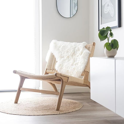 Sheepskin Long Hair 2x3 ft | Bedside Rugs for bedrooms, Sofa, Chair or The Dining Table | Each Sheepskin Rug is Unique and Created by Nature | Small Fluffy Rug in Color White