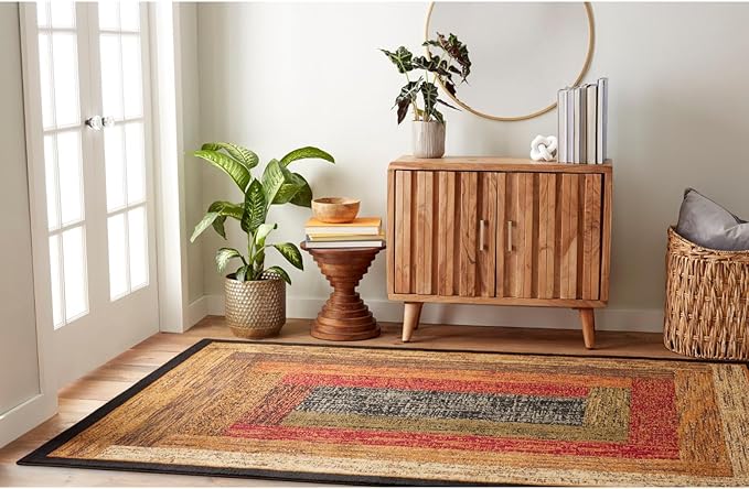 Home Dynamix Royalty Vega Contemporary Geometric Area Rug, Black/Brown, 31.5"x47"