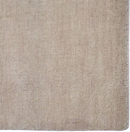 Hand Knotted Loom Wool ECO-Friendly Area Rugs - 4'x6', Rectangle, Beige Color, Solid Plain Design, High Pile Handmade Anti Skid Area Rugs for Living Room, Bed Room (L00111)