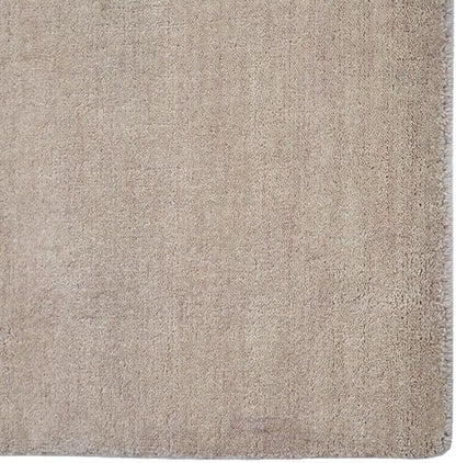 Hand Knotted Loom Wool ECO-Friendly Area Rugs - 2'6''x10', Runner, Beige Color, Solid Plain Design, High Pile Handmade Anti Skid Area Rugs for Living Room, Bed Room (L00111)