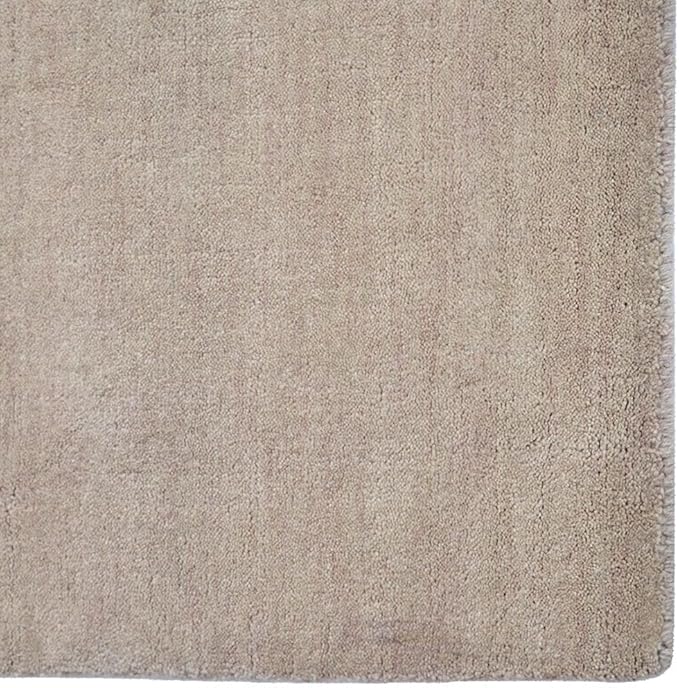 Rugsotic Carpets Hand Knotted Loom Wool ECO-Friendly Area Rugs - 2'6''x6', Runner, Beige Color, Solid Plain Design, High Pile Handmade Anti Skid Area Rugs for Living Room, Bed Room (L00111)