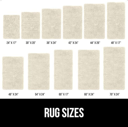GORILLA GRIP Bath Rug Mat 44x26, Thick Absorbent Chenille, Quick Dry Microfiber Mats, Rubber Backing Washable Shower Floor Rugs, Bathmat Runner, US Designed Bathroom Home Decor Accessories Dusty Cloud