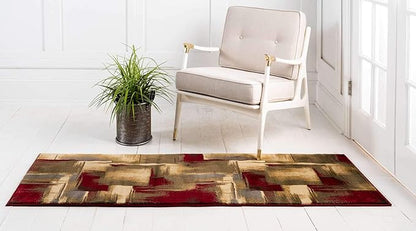 Unique Loom Barista Collection Area Rug - Timor (2' 2" x 6' 1" Runner, Multi/ Red)