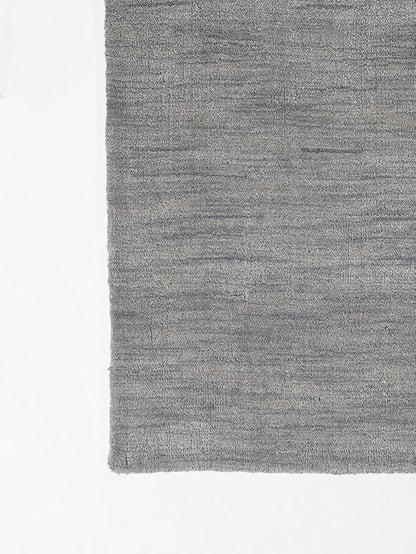 Hand Knotted Loom Wool ECO-Friendly Area Rugs - 2'6''x10', Runner, Light Blue Color, Solid Plain Design, High Pile Thick Handmade Anti Skid Rugs for Living Room (L00111)