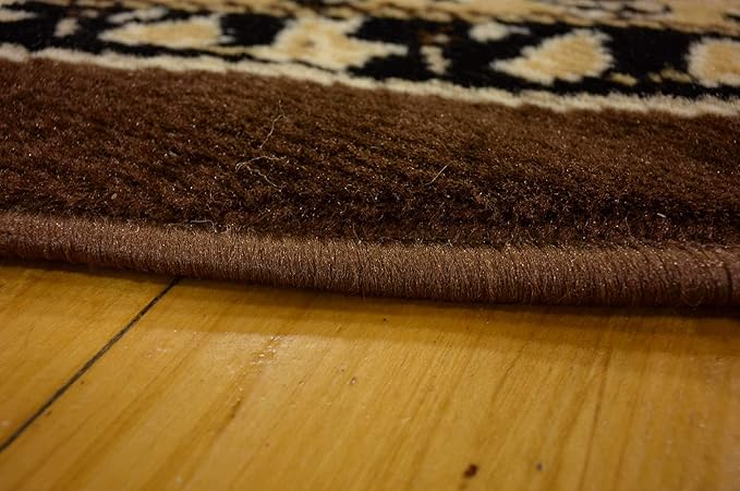 Unique Loom Sialk Hill Collection Area Rug - Washington (7' 10" Round Brown/Black)
