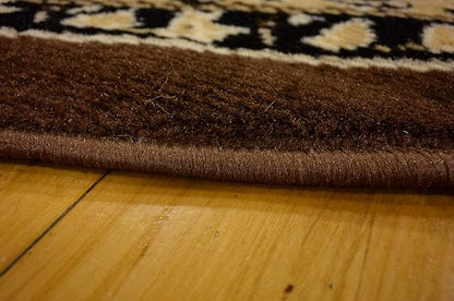 Unique Loom Sialk Hill Collection Area Rug - Washington (7' 10" Round Brown/Black)