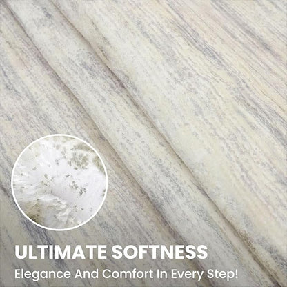 2x6 Modern Abstract Runner Rug for Hallways, Gray Beige Neutral Multi Super Soft Hallway Decor Kitchen Rugs with Non-Slip, Non-Shedding Washable Runners for Entryway Laundry Indoor