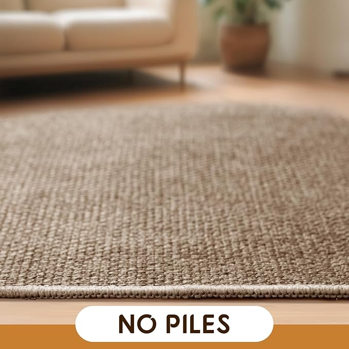 LBRO2M Easy Jute Area Rug 2X7 Washable Rugs for Living Room Bedroom Natural Jute Carpet Durable, Solid Non Shedding Eco Friendly (2X7 Natural)
