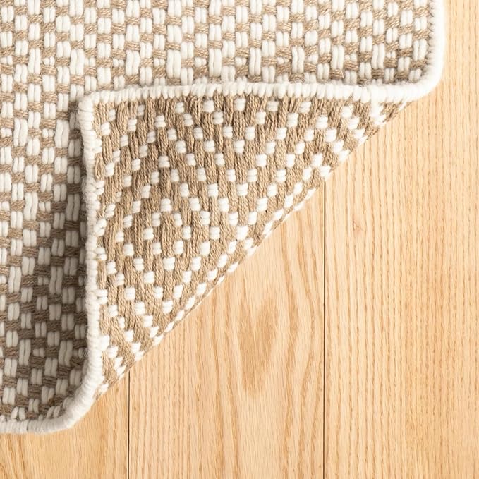 Dash & Albert Cocchi Handwoven Wool Rug, 2.5 X 8 Feet, Tan Geometric Pattern