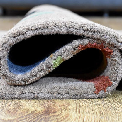 Rugsotic Carpets Hand Tufted Wool ECO-Friendly Area Rugs - 2'6''x6', Runner Shape, Camel, Floral Modern Design, High Pile Thick Handmade Anti Skid Area Rugs for Living Room, Bed Room (K00219)