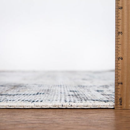 Bloom Rugs Washable Non-Slip 8' x 10' Rug - Teal/Beige Traditional Area Rug for Living Room, Bedroom, Dining Room, and Kitchen - Exact Size: 8' x 10'