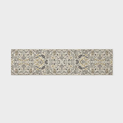 EVERGRACE Hallyway Area Runner Rugs 2x8, Boho Floral Faux Wool Indoor Outdoor Rugs, Washable Rugs for Bedroom Dining Room Living Room Kitchen, Low Pile Floor Mat Carpet for Home Decor, Gray