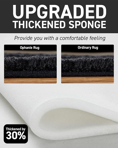 Ophanie 5x8 Rugs for Living Room, Charcoal Black, Large Fluffy Fuzzy Plush Shag Shag Comfy Soft, Non-Slip Indoor Floor Carpet, for Kids Boys Girls Dorm, Room, Bedroom, Playroom, Home Decor Aesthetic