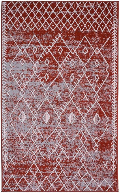 Furnish my Place Trellis Pattern Rug - 5 ft. x 8 ft, Rust, Bohemian Rug with Transitional Design