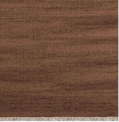 Rugsotic Carpets Hand Woven Flat Weave Kilim Wool ECO-Friendly Area Rugs - 2'6''x10', Runner Shape, Light Brown Color, Solid Plain Design, Low Pile Handmade Rugs for Living Room (D00111)