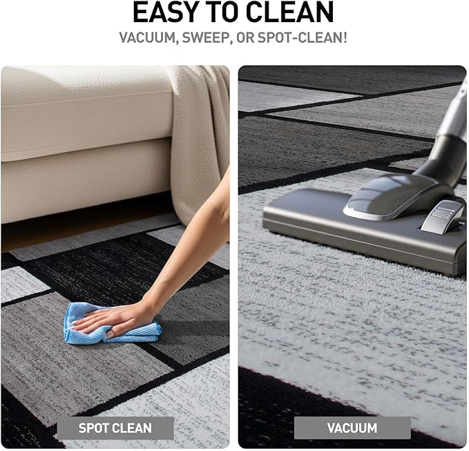 Rugshop Contemporary Modern Boxes for Home Office,Entryway,Living Room,Bedroom,Kitchen Non Shedding Round Area Rug 8' Gray