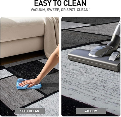 Rugshop Contemporary Modern Boxes for Home Office,Living Room,Bedroom,Kitchen Non Shedding Area Rug 6' 6" Gray (6' 6" Diameter)
