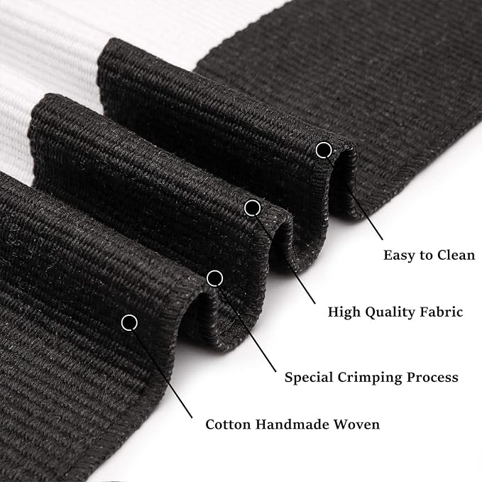 KOZYFLY Black and White Striped Rug Doormat 23.5' x 35.4' Cotton Woven Washable Black Indoor Outdoor Rugs for Layered Door Mats Porch/Kitchen/Farmhouse