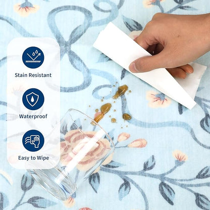 GarveeHome Washable Runner Rug 2x6 Non Slip Hallway Runners Stain Resistant Low Pile Floral Runner Rugs for Kitchen Soft Long Entryway Runner Rugs Blue Boho Throw Carpet for Bedroom Nursery, 2x6