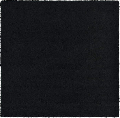 Unique Loom Solid Shag Collection Area Rug (8' Square, Jet Black)