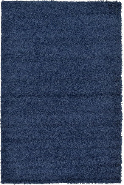 Unique Loom Solid Shag Collection Area Rug (5' 1" x 8' Rectangle, Sapphire Blue/ Navy Blue)