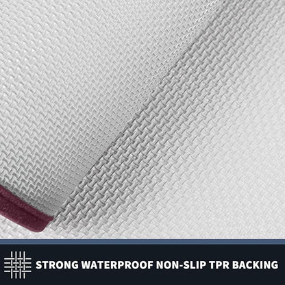 PURRUGS Dirt Trapping Door Mat 20" x 32", Non-Slip/Skid Machine Washable Entryway Rug, Shoes Scraper, Area Rug, Super Absorbent Welcome Mat for Muddy Wet Shoes and Paws, Pink & Burgundy Red