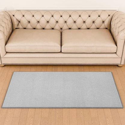 Area Rug with Non Slip Rubber Backing, Washable Soft Floor Carpet for Living Room, Kitchen, Entryway Indoor, Bedroom, Laundry, Low Pile Area Rugs, Solid Color with Pointillism Style, 3 * 5 ft Grey