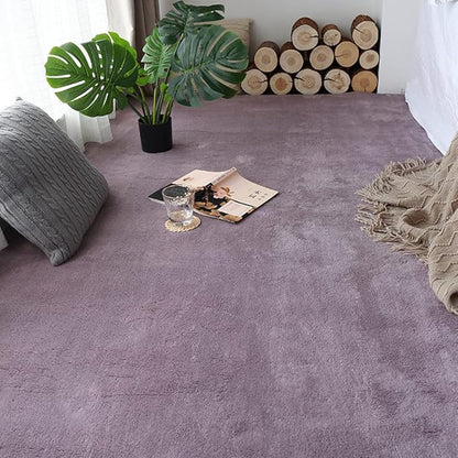 Soft Cashmere Area Rug Luxury Bedside Carpet Bedroom Living Room Mats Solid Color Children's Room Rugs Runner Carpets Indoor Mats Home Décor White Gray Red 4' X 5'