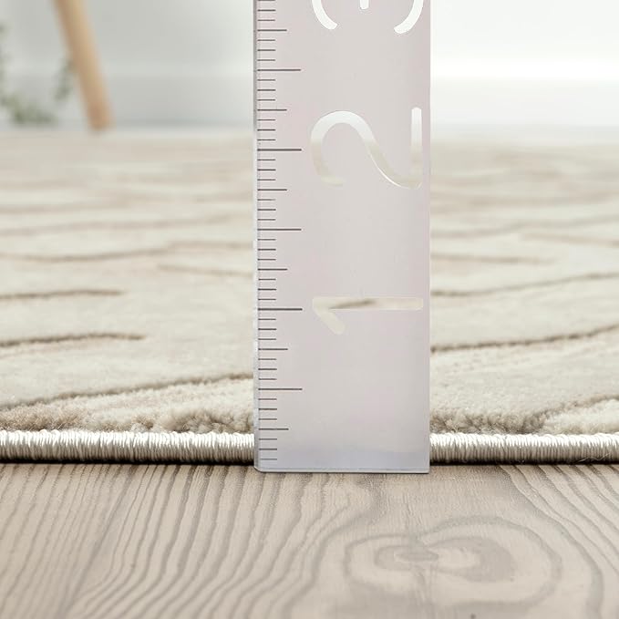 Abani Terra Cream Area Rug for Living Room, Bedroom - Rustic Modern Pattern - 5' x 8' - Durable & Easy to Clean