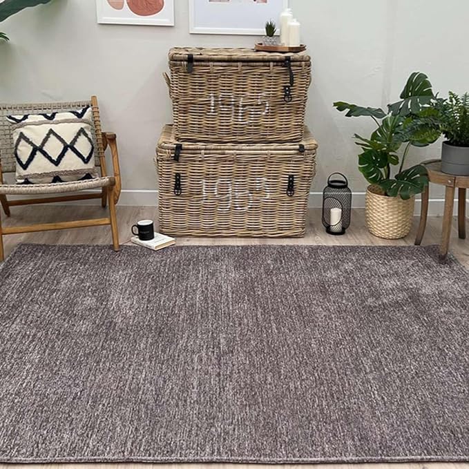 Alfa Rich 3x5 Dark Gray Washable Area Rugs for Living Room Bedroom Kitchen Cotton Decor Solid Runner