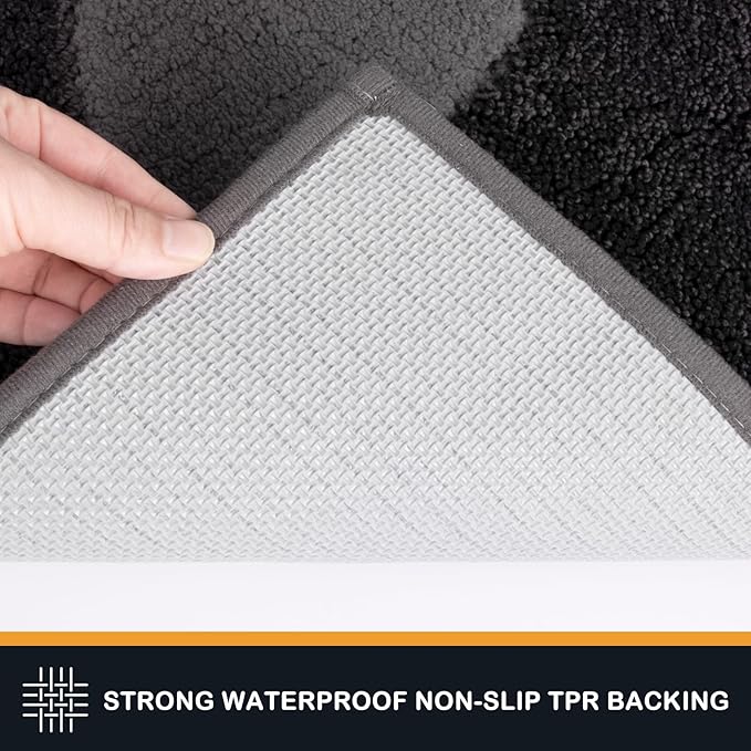 PURRUGS Dirt Trapping Door Mat 24" x 35.5", Non-Skid/Slip Machine Washable Microfiber Entryway Rug, Dog Doormat, Super Absorbent Welcome Mat for Muddy Wet Shoes and Paws, Charcoal