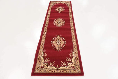 Unique Loom Reza Collection Traditional Persian Style Area Rug, 2 ft 2 in x 8 ft 2 in, Burgundy/Ivory
