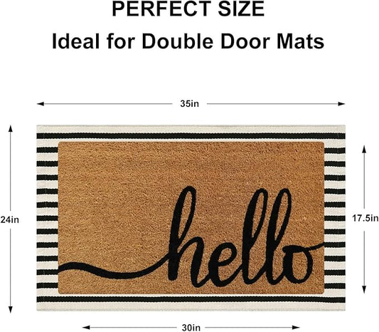 Black and White Striped Rugs 2.3'x3.6', Washable Hand Woven Front Door Rug, Reversible Outdoor Welcome Mat Foldable Layered Door Mats for Entryway Porch Decor Home Entrance