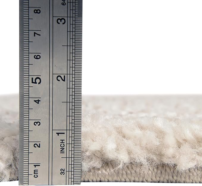 Unique Loom Solo Collection Area Rug - Calabasas (5' 3" Square, Ivory)