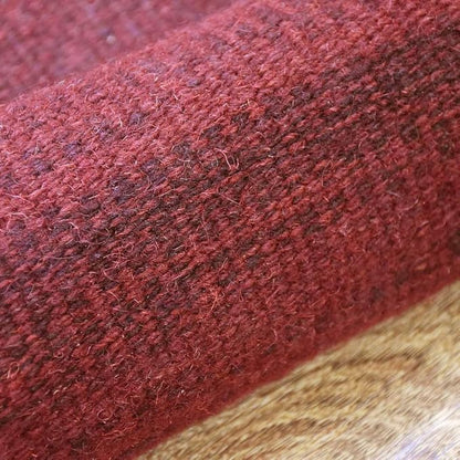Rugsotic Carpets Hand Woven Flat Weave Kilim Wool ECO-Friendly Area Rugs - 10'x13', Rectangle Shape, Dark Red Color, Solid Plain Design, Low Pile Handmade Rugs for Living Room, Bed Room (D00111)