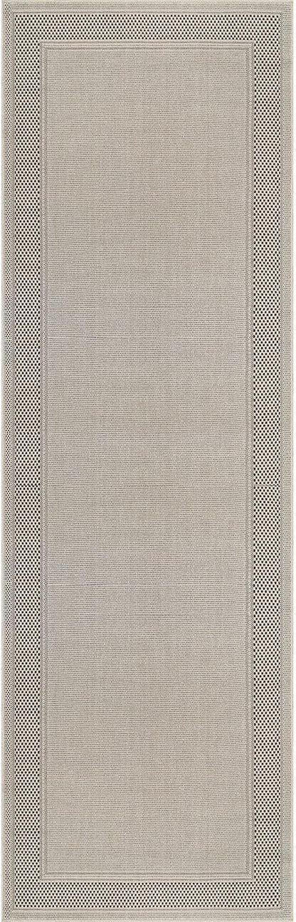 CAMILSON Easy Jute Rug 2x7, Indoor and Outdoor Off-White Runner Rug for Kitchen, Hallway and Entryway, Bordered Boho Woven Design, Easy-Cleaning, Washable Outside Carpet (2 x 7)