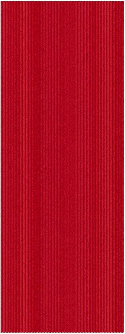 Ottomanson Non Slip Rug with Scraper Pile Durable for Indoor and Outdoor Use - Old Series, 2'7" x 10' (Runner), Red