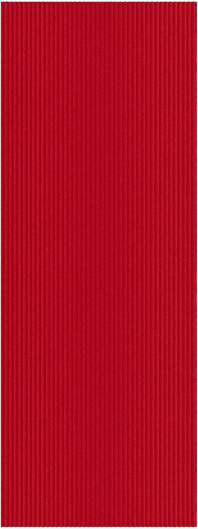 Ottomanson 2'7" x 45' Hallway Runner with Scraper Pile Extra Durable Non-Slip Rug Mat for Indoor & Outdoor Use - Ideal for Kitchen, Entryway, Patio & Garage - High-Traffic Carpet, Red