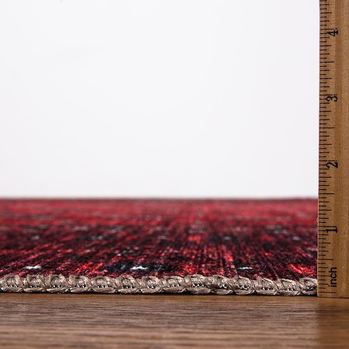 Keen Home Design 2x7 Rug - Machine Washable Runner Rug with Non-Slip Backing, Ideal for Hallway, Entryway, Kitchen, Laundry Room - Vintage, Easy Clean, Durable, Low Pile Rug - (2'6" x 7')