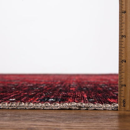 Keen Home Design 2x7 Rug - Machine Washable Runner Rug with Non-Slip Backing, Ideal for Hallway, Entryway, Kitchen, Laundry Room - Vintage, Easy Clean, Durable, Low Pile Rug - (2'6" x 7')