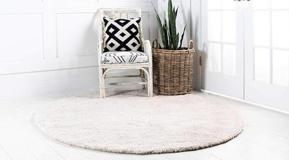 Unique Loom Solo Collection Area Rug - Calabasas (6' 1" Round, Ivory)