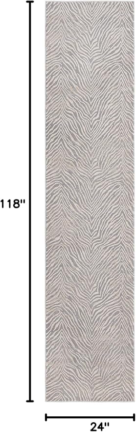 Unique Loom Finsbury Collection Area Rug - Meghan (2' x 9' 10" Runner, Gray and Ivory)