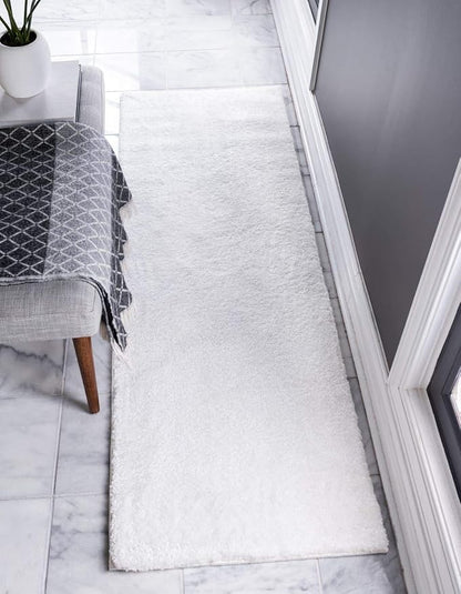 Unique Loom Solo Collection Area Rug - Calabasas (2' 2" x 13' Runner, Snow White)