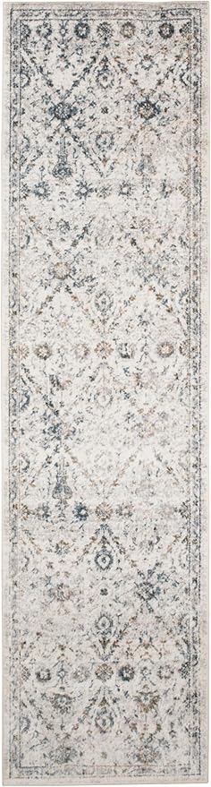 Nourison Home Astra Machine Washable Ivory Blue 2'2" x 8' Area Rug - Easy Clean, Non Shedding, Bed Room, Living Room, Dining Room, Kitchen (8' Runner)