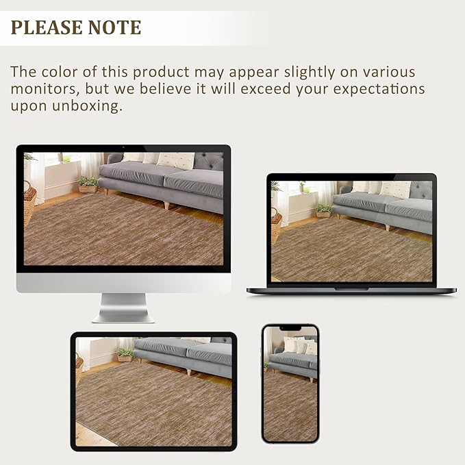RUGSREAL Round Area Rug 3ft Solid Solor Rug for Entryway Washable Indoor Floor Carpet Contemporary Area Rug Modern Round Rug for Bedroom Living Room Kitchen Home Office, Taupe