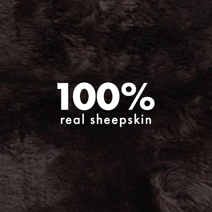 Real Sheepskin Rug 4x6 ft | Sheepskin Rugs for Living Room and Sofa | Bedside Rugs for Bedrooms | Large Fluffy Rug is Breathable & Heat-regulating in Color Chocolate