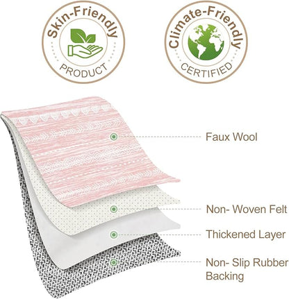 Nakagishi Pink Rugs for Bedroom Girls: 5x7 Washable Boho Large Neutral Area Rug Cute Soft Modern Indoor Floor Non Slip Accent Carpet for Living Room Nursery Kids Playroom Dorm Preppy Baby Room Decor