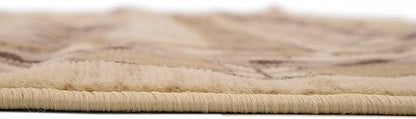 Unique Loom Taftan Collection Border Geometric Tribal Inspired Design Area Rug (8' 0 x 8' 0 Square, Ivory/ Tan)